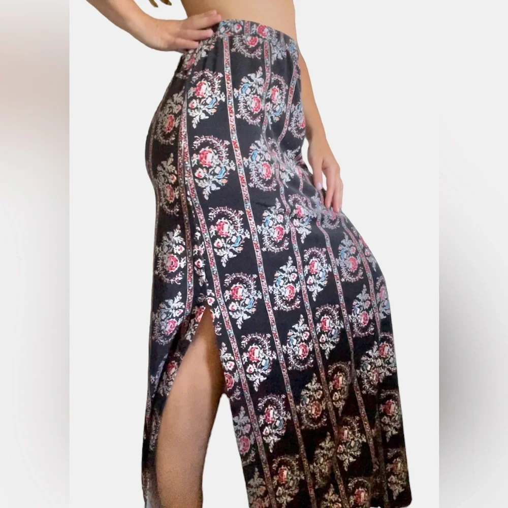 Bongo Floral Striped Maxi Skirt - Picture 3 of 5